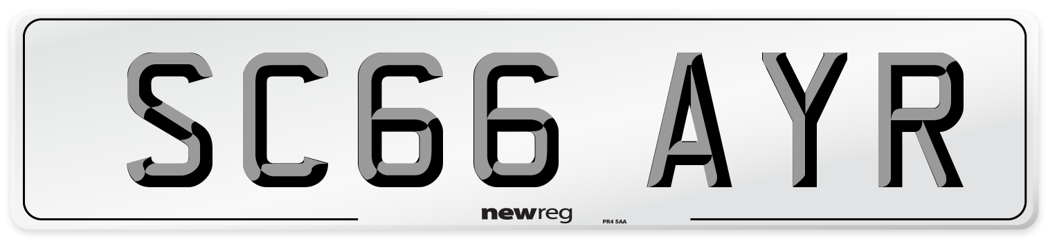 SC66 AYR Number Plate from New Reg